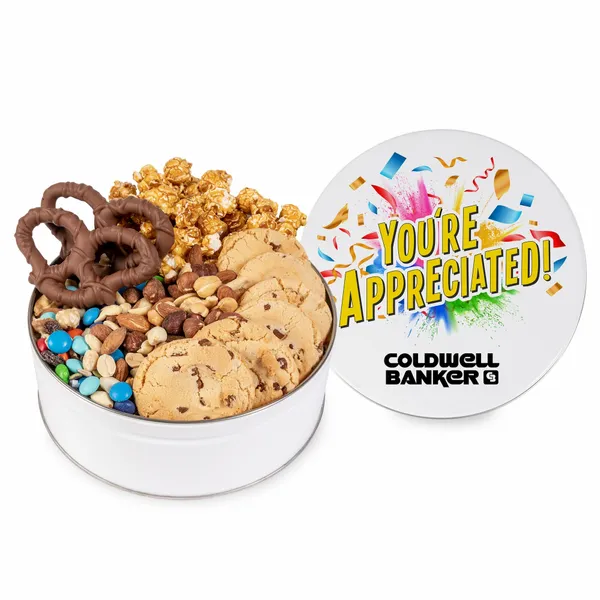 Fresh Beginnings Sweet & Salty Chocolate Explosion Tin - Custom Cups Now