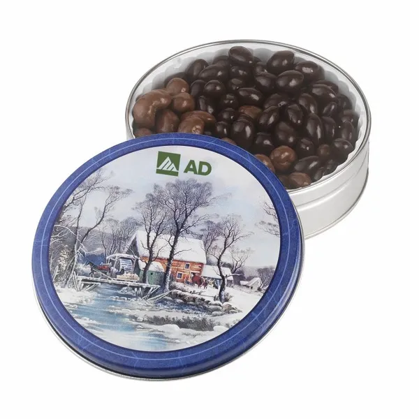 Glad Tidings Tins - Dark Choc Almonds & Milk Choc Cashews - Custom Cups Now