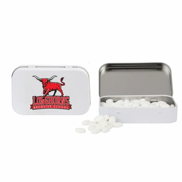 Rectangular Tin with Football Shaped Mints - Custom Cups Now