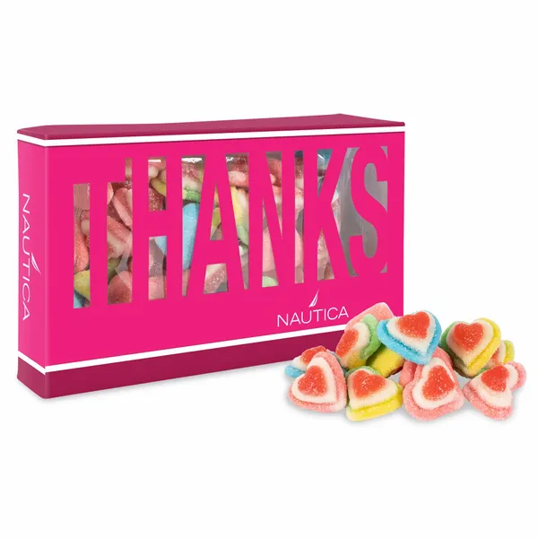 Thanks Die Cut Box with Triple Layer Hearts - Custom Cups Now