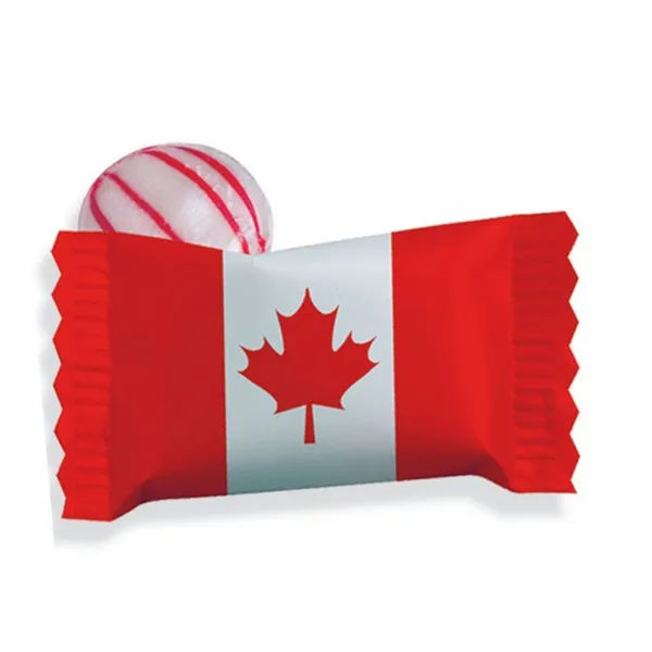 Individual Canadian Peppermint Stock Wrapped Candy - Custom Cups Now