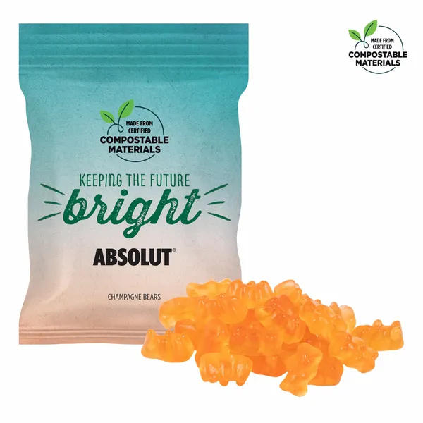 2oz ECO-Digibag, Compostable & Full Color, Champagne Bears - Custom Cups Now