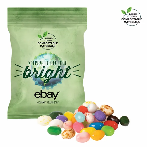 2oz. ECO-Digibag, Compostable & Full Color, Gourmet Jelly Beans - Custom Cups Now
