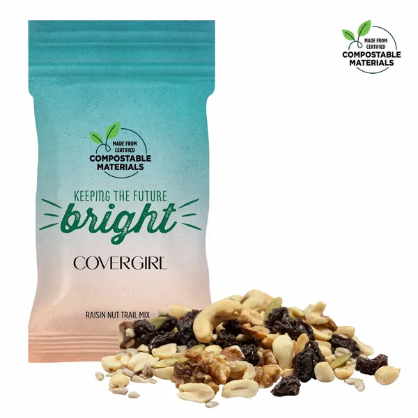 1oz. ECO-Digibag, Compostable & Full Color, Raisin Nut Mix - Custom Cups Now