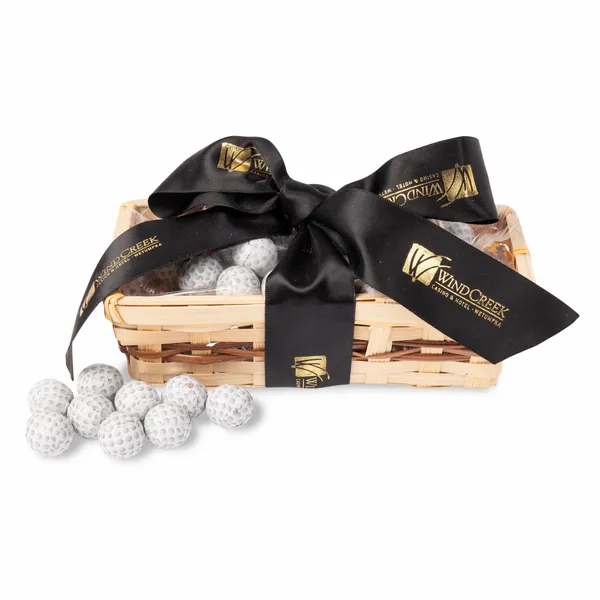 Gift Basket with Chocolate Golf Balls - Custom Cups Now