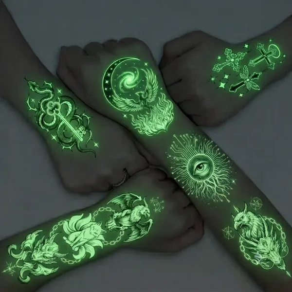 Glow Tattoos with Colorful Imprint - Custom Cups Now