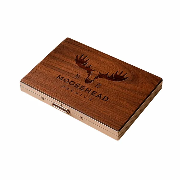Metal Framed Wooden Cigarette Cases