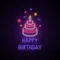 Happy Birthday with Cake Neon Sign - Custom Cups Now