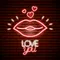 Lips with Love You Neon Sign - Custom Cups Now