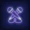 Crossed Microphone Neon Sign - Custom Cups Now
