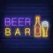 Beer & Bar with Bottle & Glass Neon - Custom Cups Now