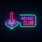 Retro Joystick Arcade Club Neon Sign - Custom Cups Now