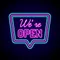 We're Open Neon Sign - Custom Cups Now