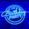 Birthday Party Blue Neon Sign - Custom Cups Now
