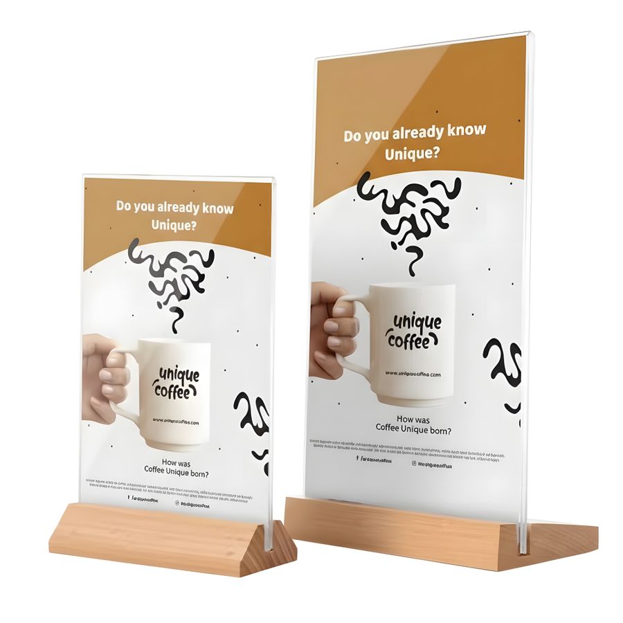 Acrylic + Wood Display Menus - Custom Cups Now
