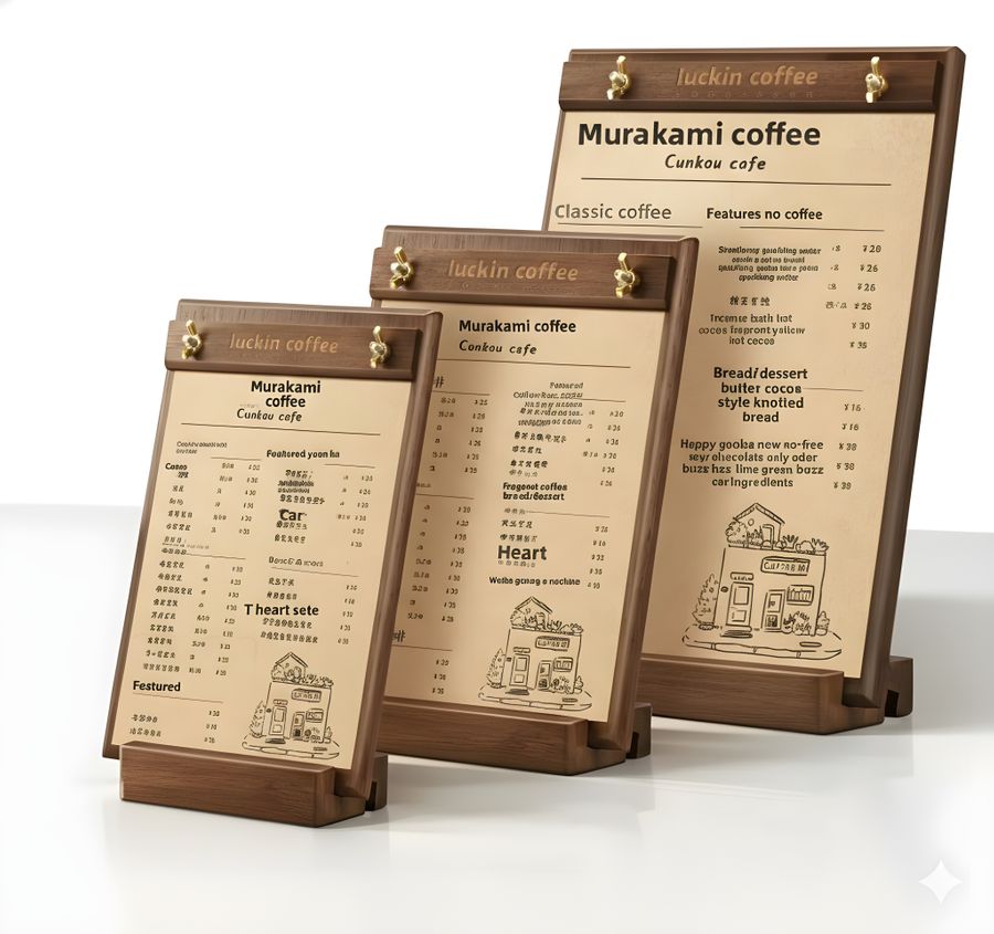 Wood Menus - Custom Cups Now