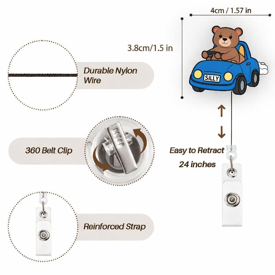 Custom Shape Acrylic Badge Reel - Custom Cups Now