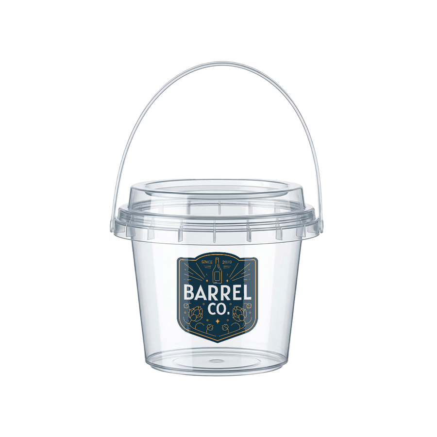 Premium Transparent Drink Buckets - Custom Cups Now