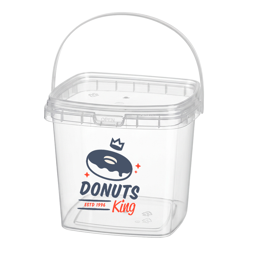 Square Transparent Drink Buckets - Custom Cups Now