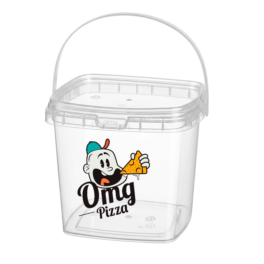 Square Transparent Drink Buckets - Custom Cups Now