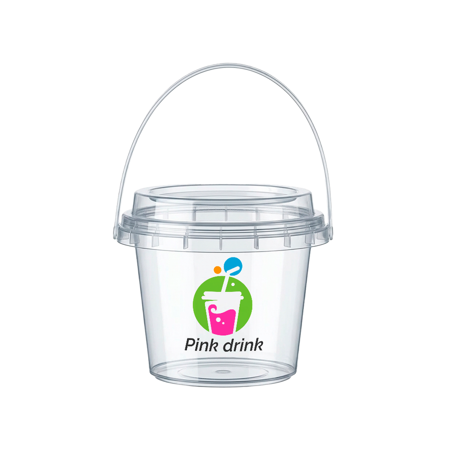 Premium Transparent Drink Buckets - Custom Cups Now