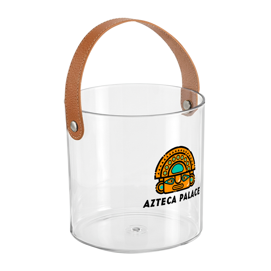 Leather-Strap Clear Drink Buckets - Custom Cups Now