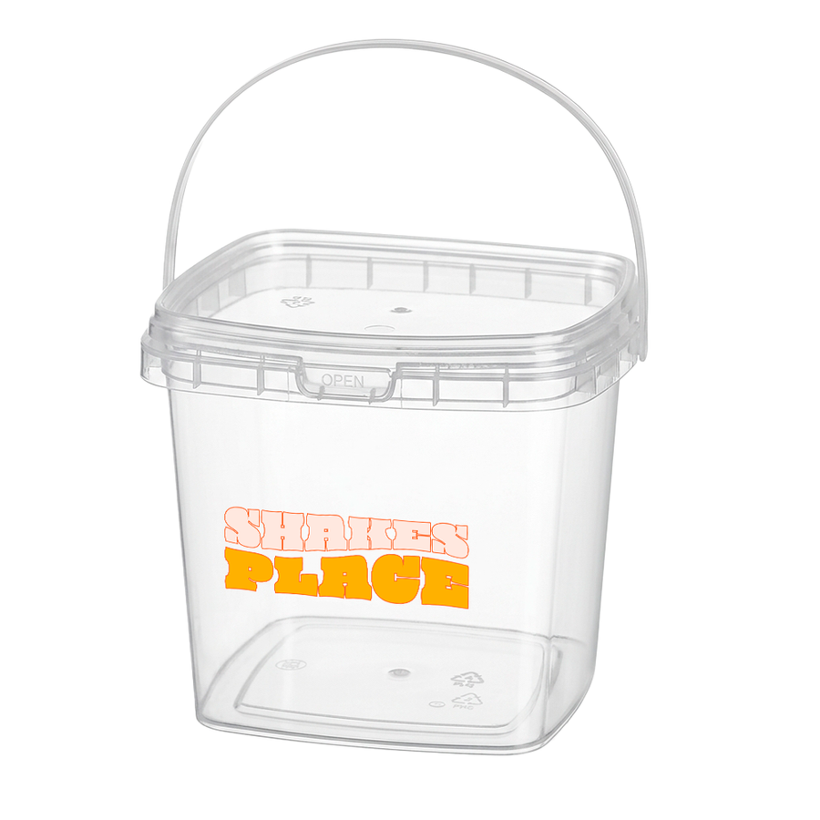 Square Transparent Drink Buckets - Custom Cups Now