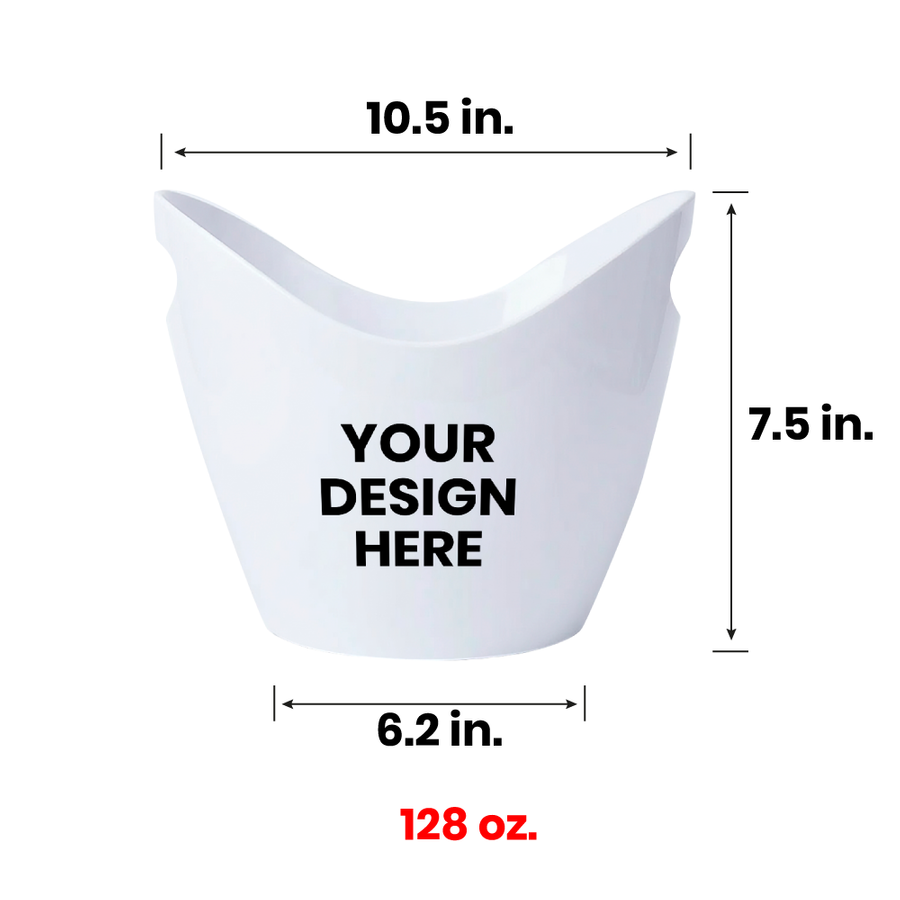 Curved Dual-Handle Drink Buckets - Custom Cups Now