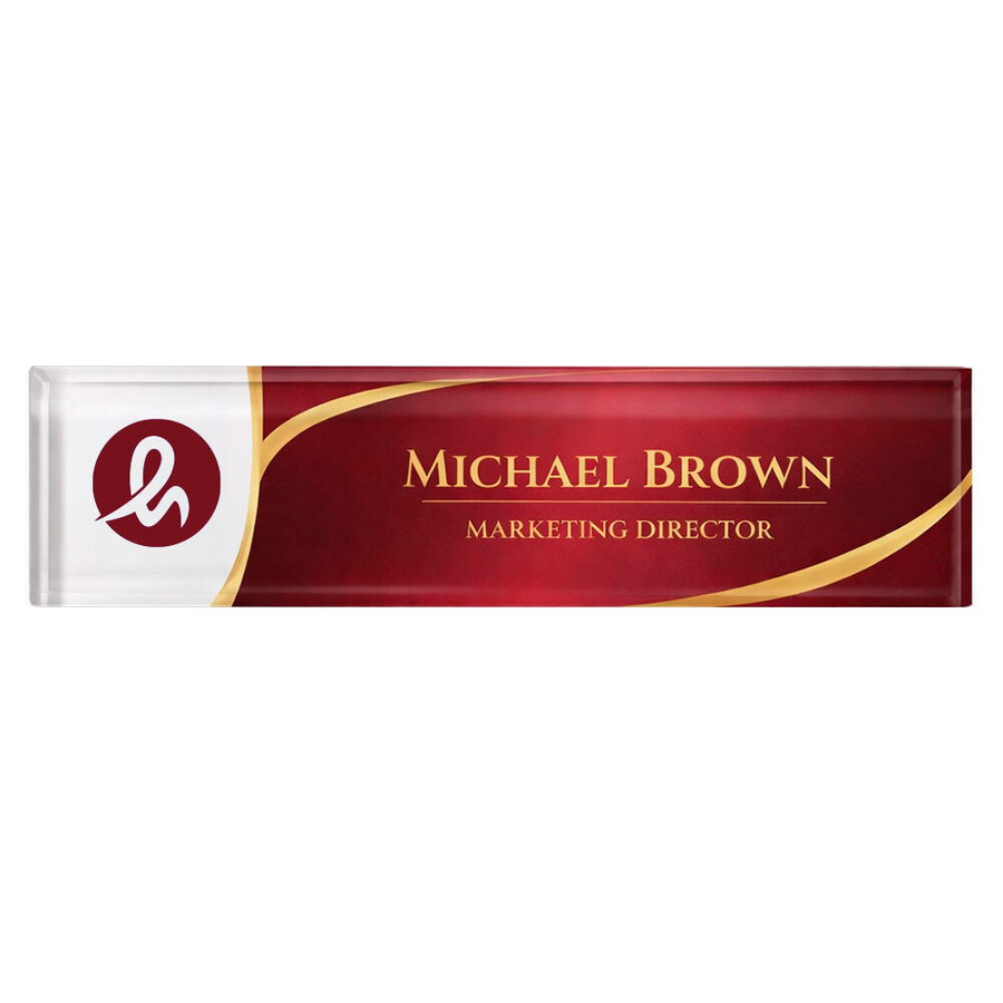 Acrylic Desktop Name Badges - Custom Cups Now