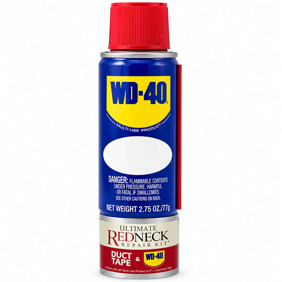 Ultimate Redneck Repair Kits, WD-40 2.75 oz Handy Cans and 6 yards of Duct Tapes - Custom Cups Now