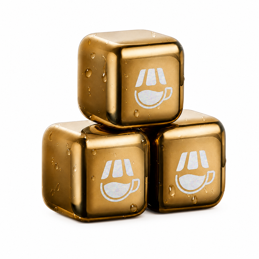 Gold Stainless Steel Ice Cubes - Custom Cups Now