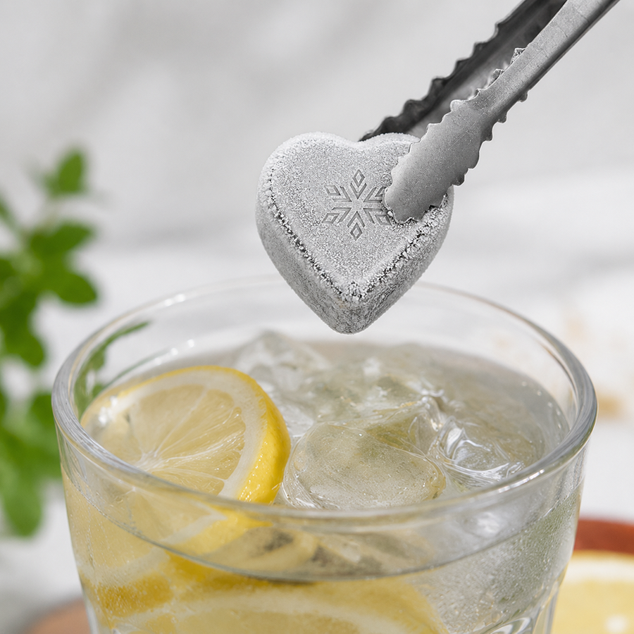 Heart-Shaped Stainless Steel Ice Cubes - Custom Cups Now