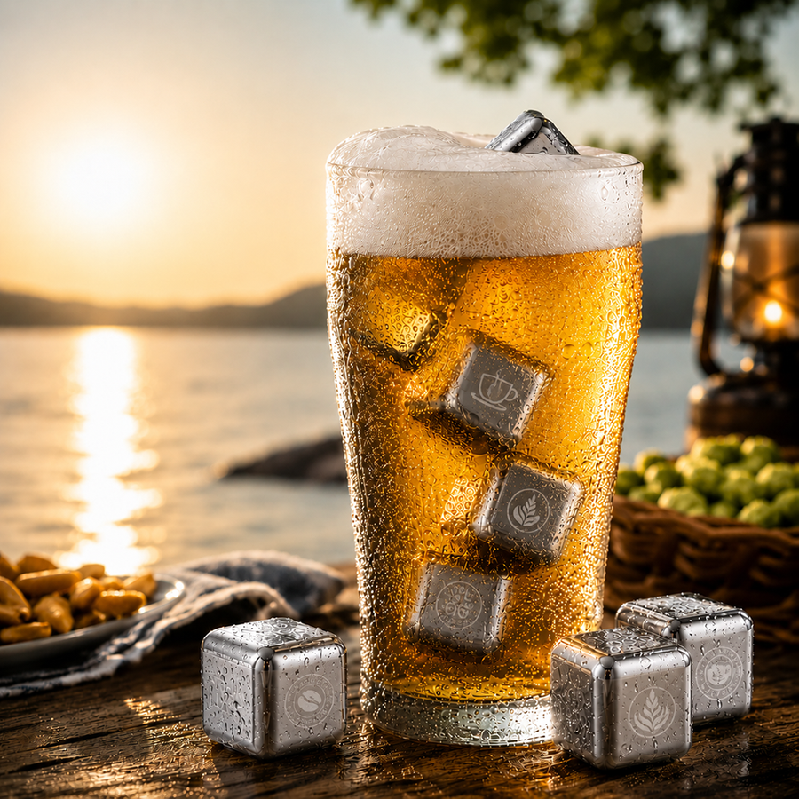 Silver Stainless Steel Ice Cubes - Custom Cups Now