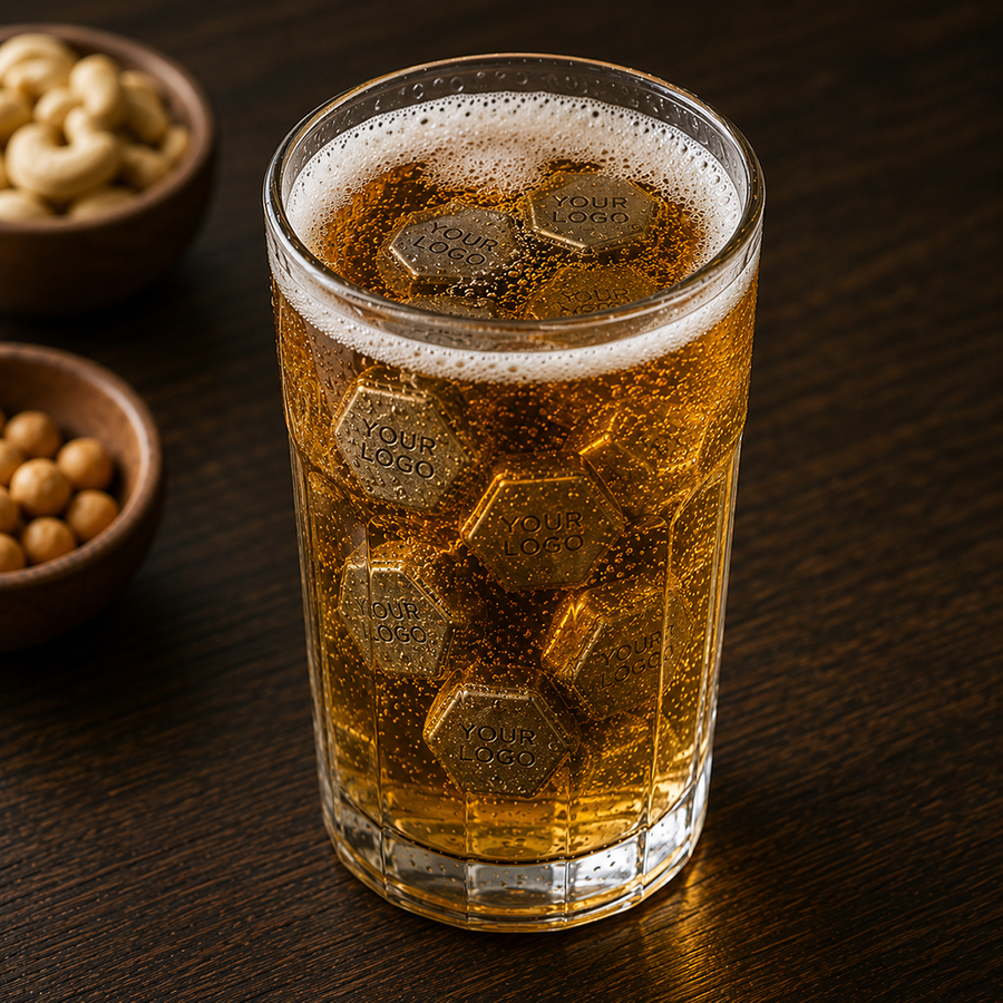 Hexagon Stainless Steel Ice Cubes - Custom Cups Now
