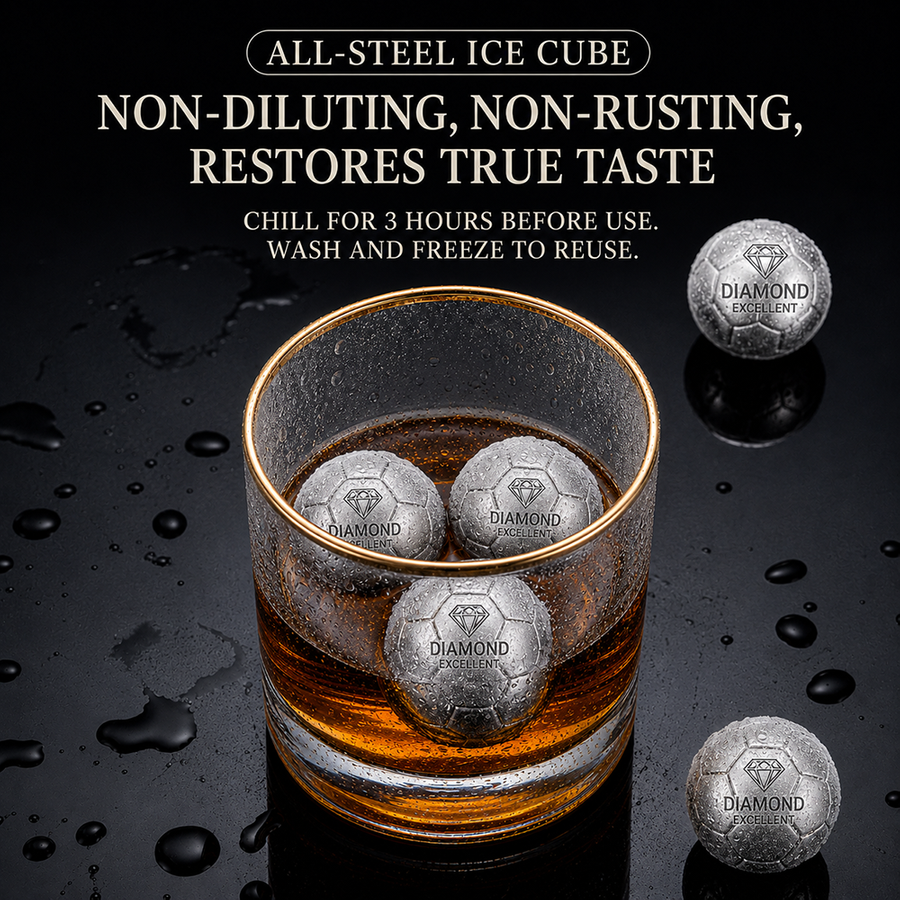 Soccer Ball Stainless Steel Ice Cubes - Custom Cups Now