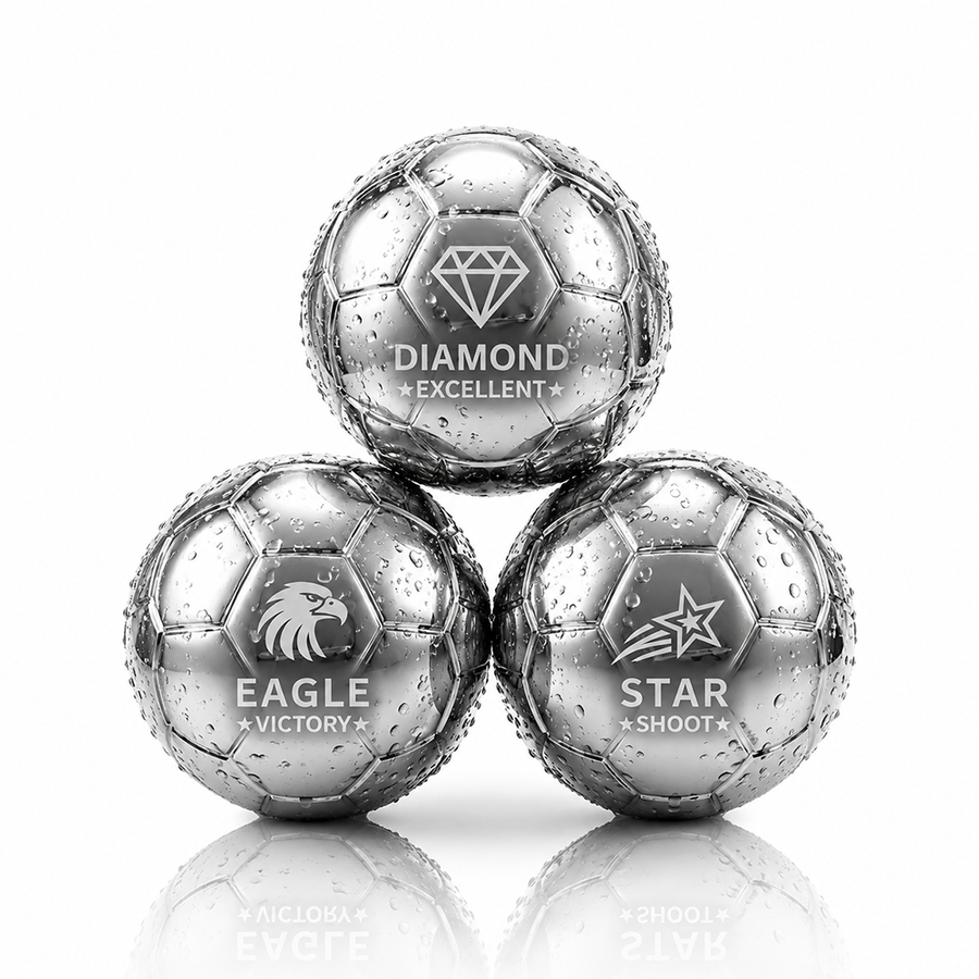 Soccer Ball Stainless Steel Ice Cubes - Custom Cups Now