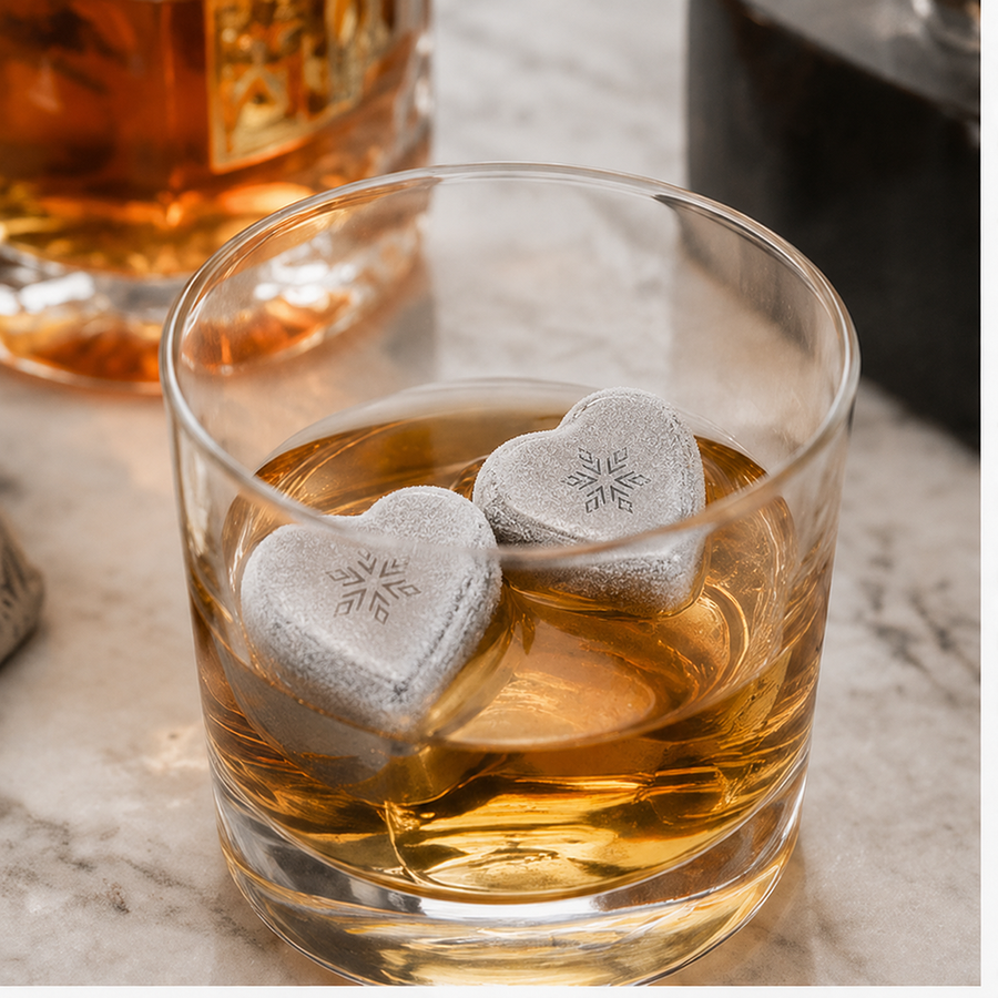 Heart-Shaped Stainless Steel Ice Cubes - Custom Cups Now