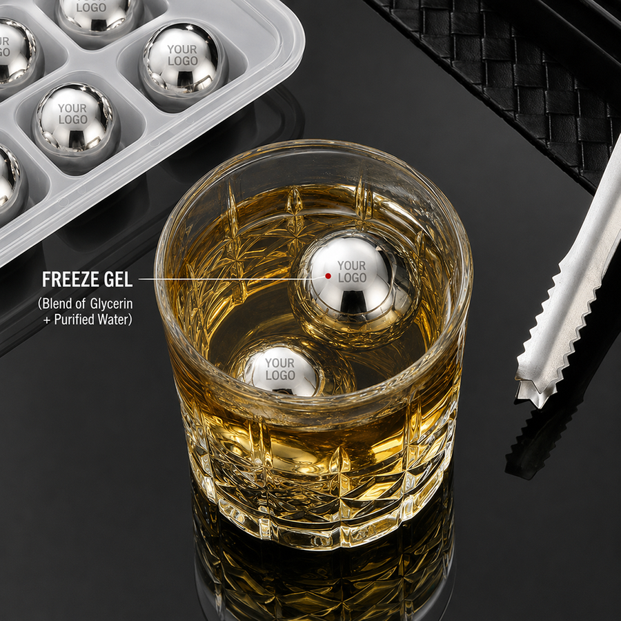 Soccer Ball Stainless Steel Ice Cubes - Custom Cups Now