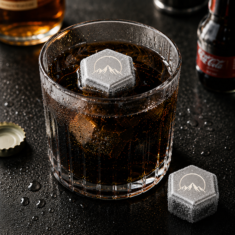 Hexagon Stainless Steel Ice Cubes - Custom Cups Now