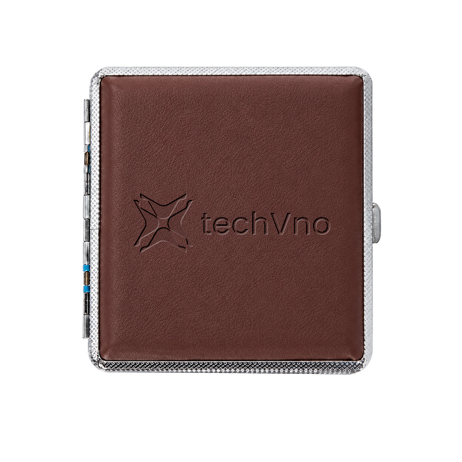 Leather Grain Metal Cigarette Cases - Custom Cups Now