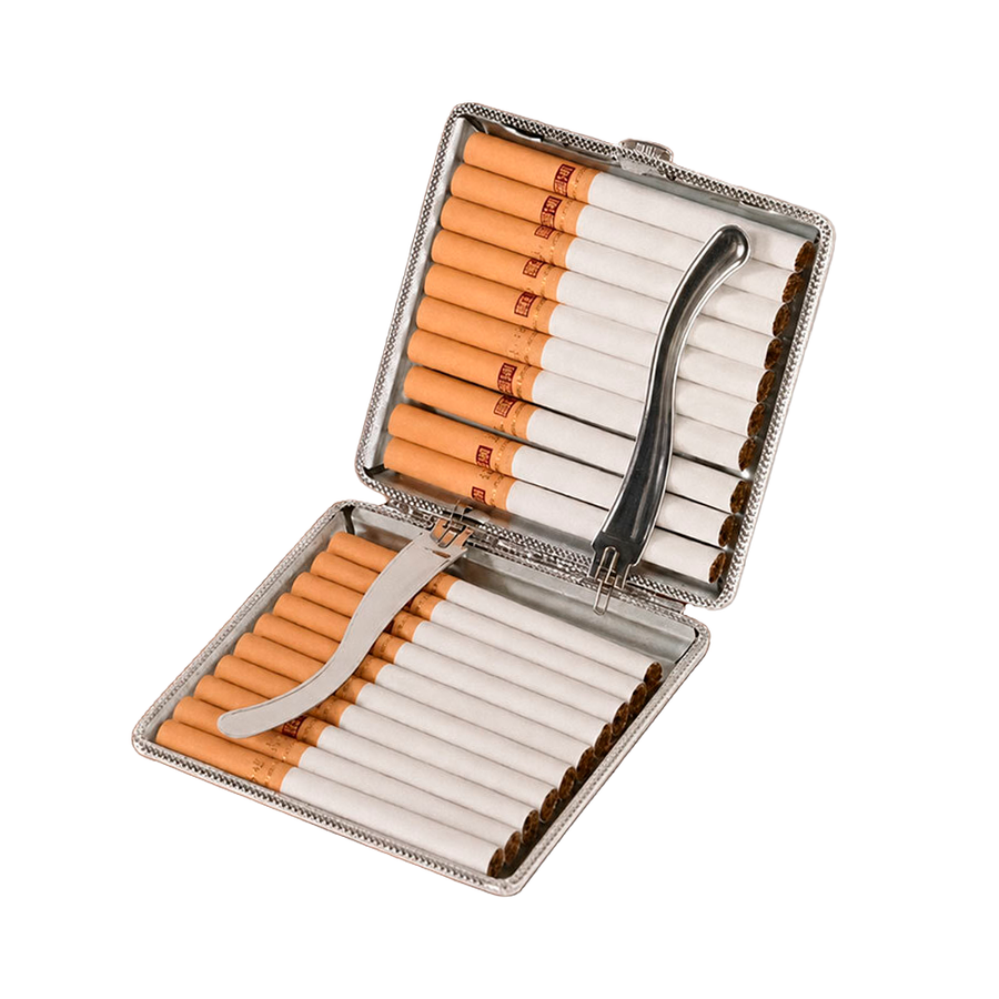Leather Grain Metal Cigarette Cases - Custom Cups Now