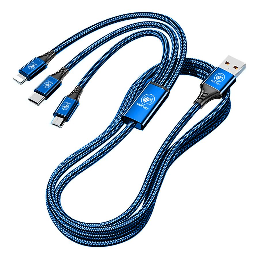 Nylon Braided 3-in-1 Charging Cables - Custom Cups Now