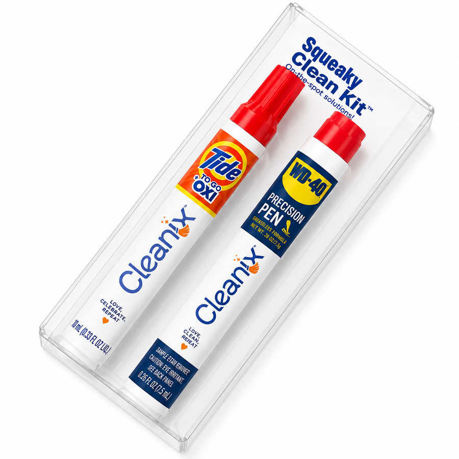 Squeaky Clean Kit - WD-40® Precision Pen and Tide® to Go + Oxi Travel Kits - Custom Cups Now