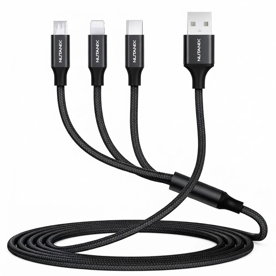 Nylon Braided 3-in-1 Charging Cables - Custom Cups Now