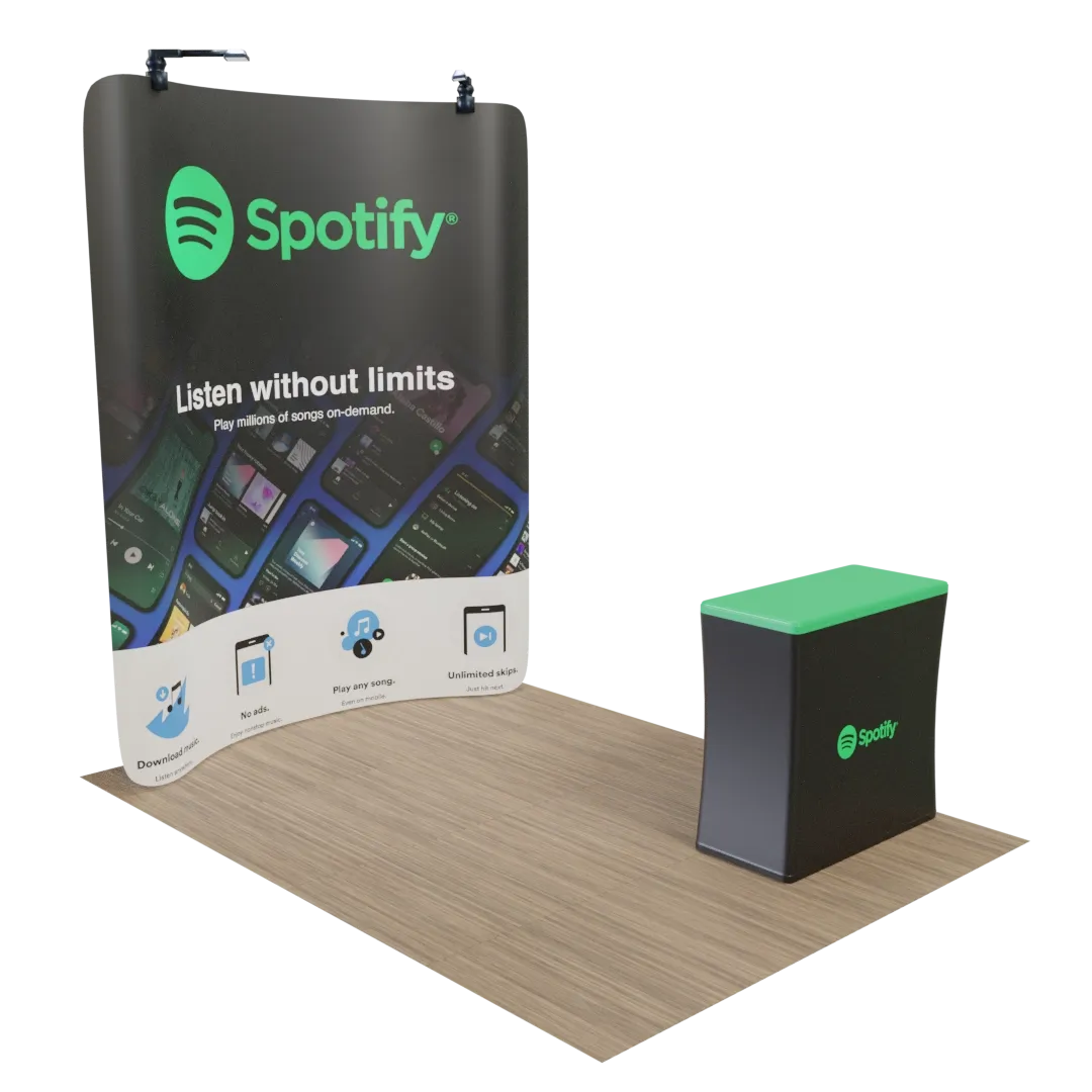 Custom Curved Zip Up Trade Show Display Backdrop Booth Stand 8' x 8' - Custom Cups Now