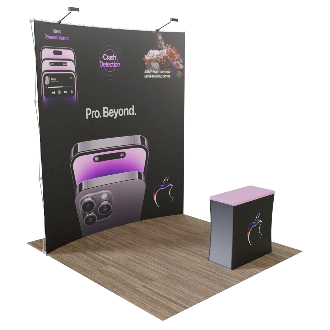 Custom Curved Pop Up Trade Show Display 10' x 10' - Custom Cups Now